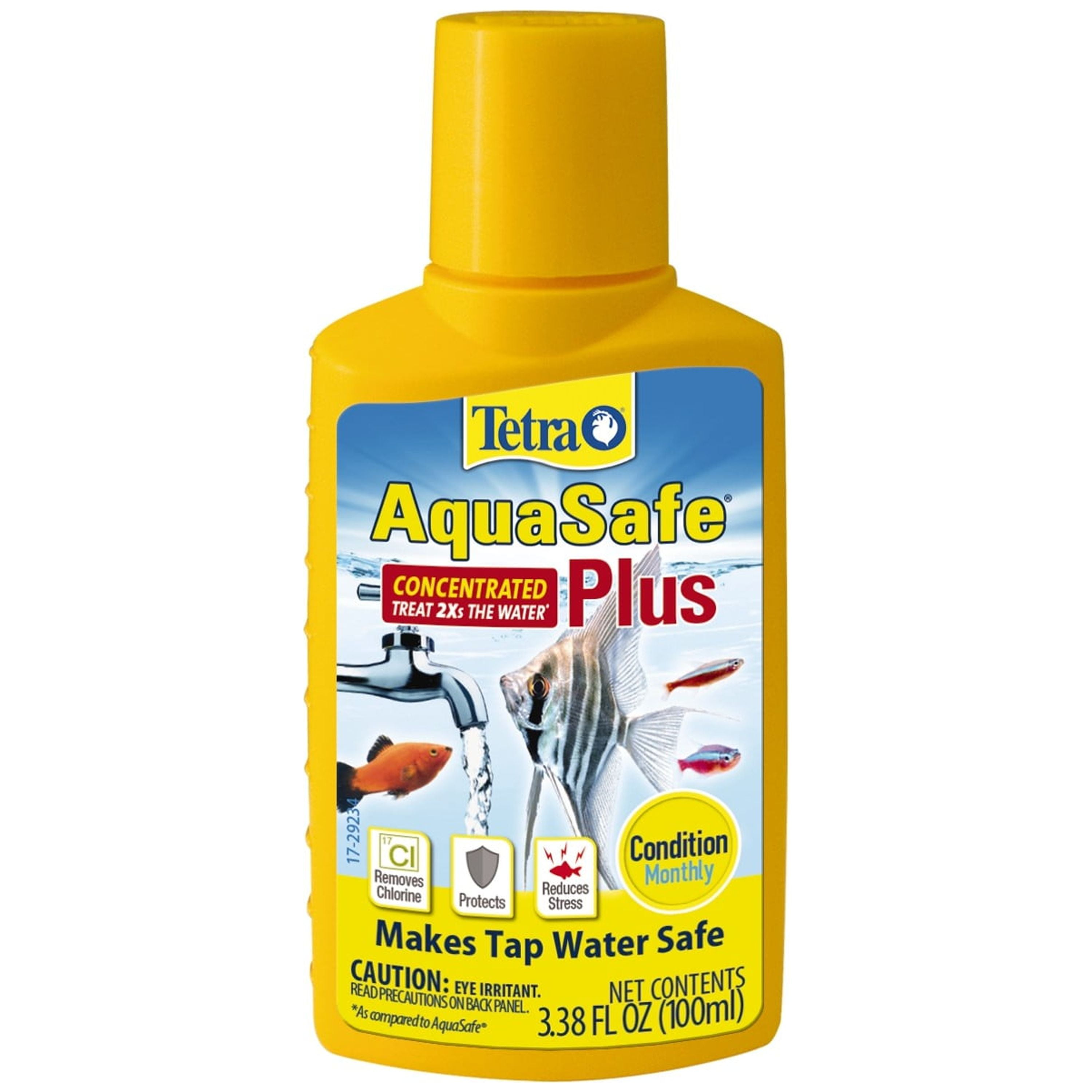 TETRA AquaSafe Freshwater & Marine Aquarium Water Conditioner &  Dechlorinator, 3.38-oz 