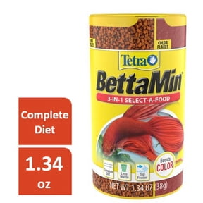Tetra BettaMin Select-A-Food 1.34 Ounces, Fish Flakes, Variety Pack