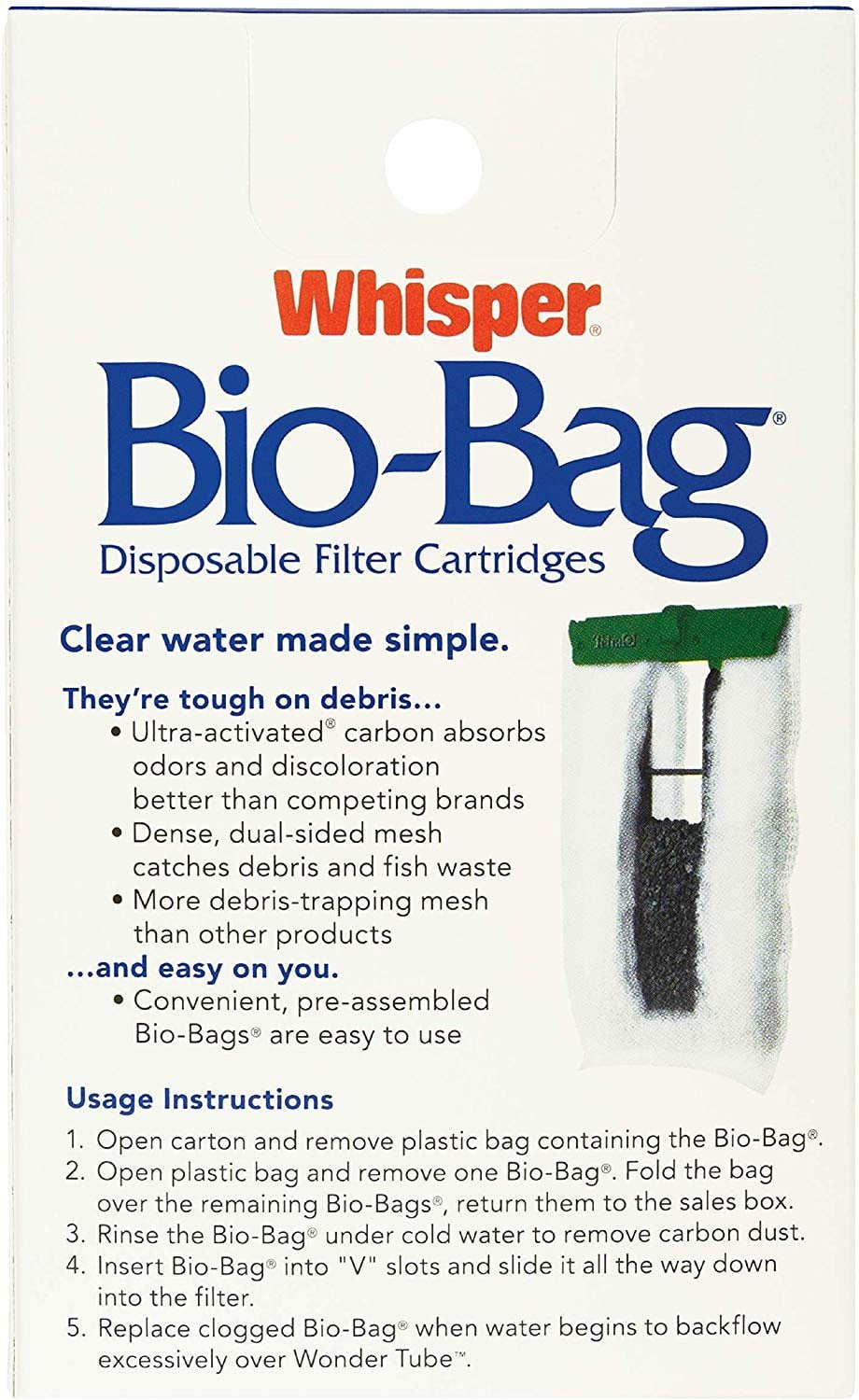 Tetra BioBag Disposable Filter Cartridges Medium For Whisper 10, 10i