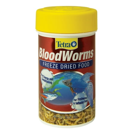 Tetra Blood Worms 0.28 Ounce, Freeze-Dried Food for Freshwater and Saltwater Fish