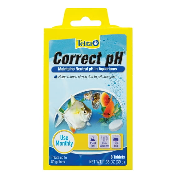 Tetra Correct pH Tablets Aquarium Water Treatment, Maintains Neutral pH, 8 Count