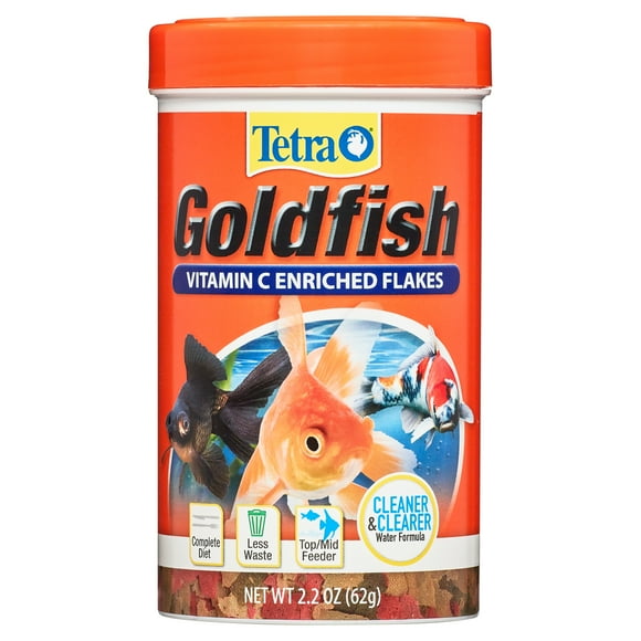 Tetra Goldfish Flakes, Balanced Diet Fish Food, Clear Water Formula, 2.2 oz.