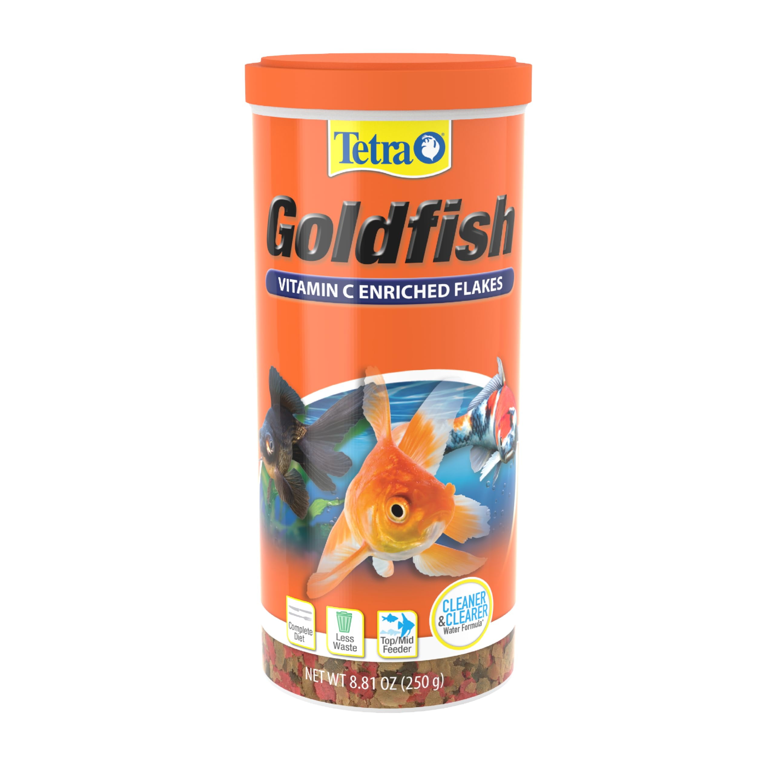 Tetra Goldfish Flakes, FEV6Nutritionally Balanced Diet for Aquarium Fish, Vitamin C Enriched Flakes, 8.81 Ounces
