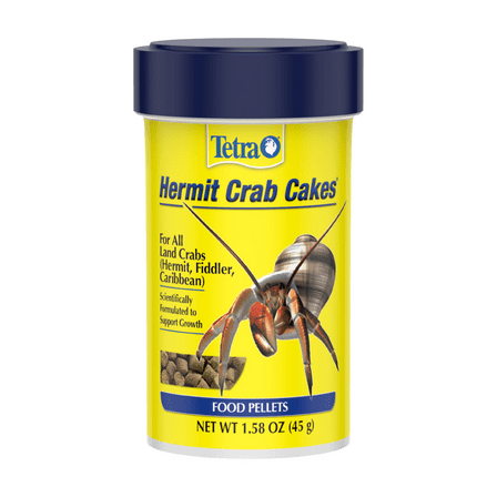Tetra Hermit Crab Cakes Food Pellets for All Land Crabs, 1.58 oz