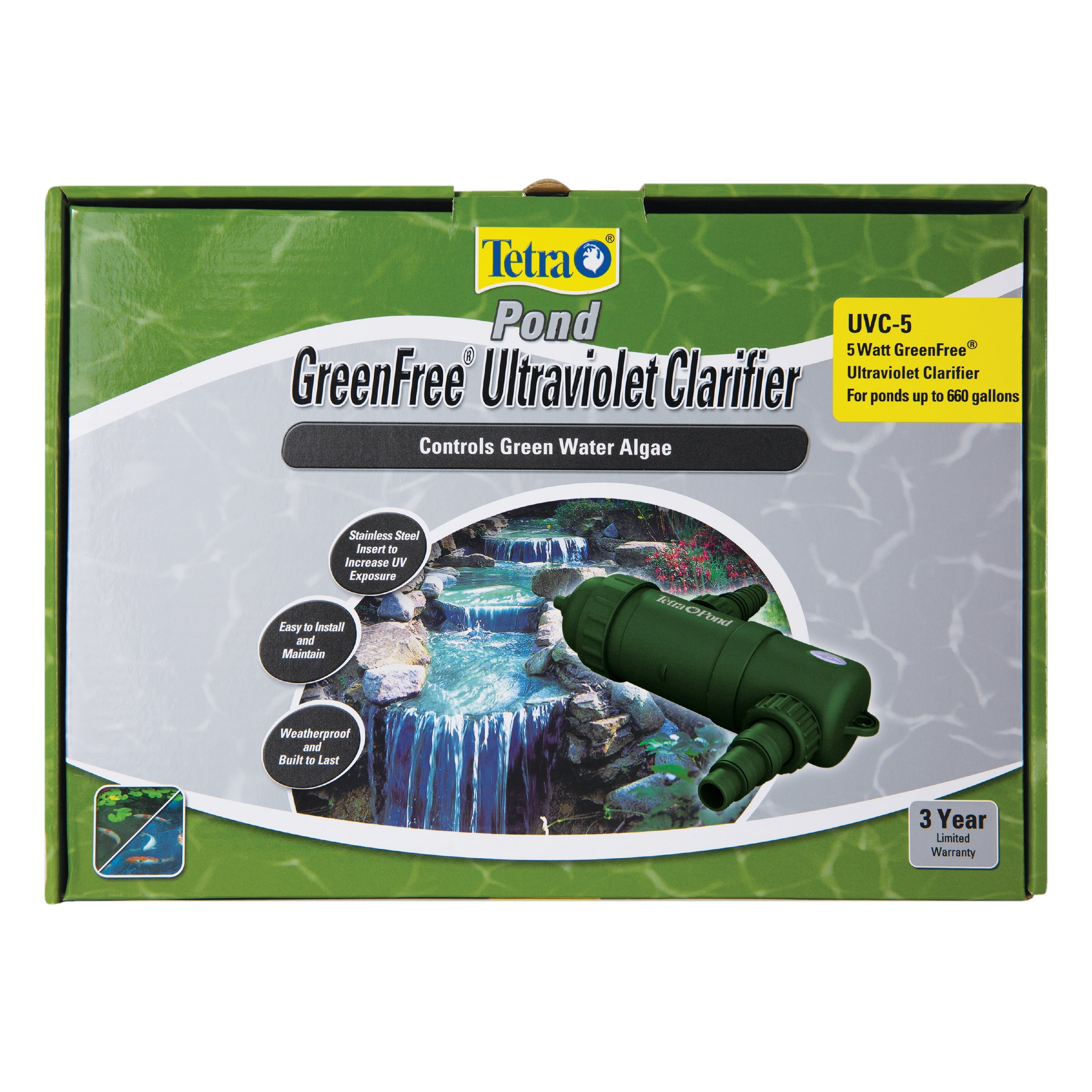Tetra Pond GreenFree UV Clarifier, 5W, 660 Gallons, For Clean and
