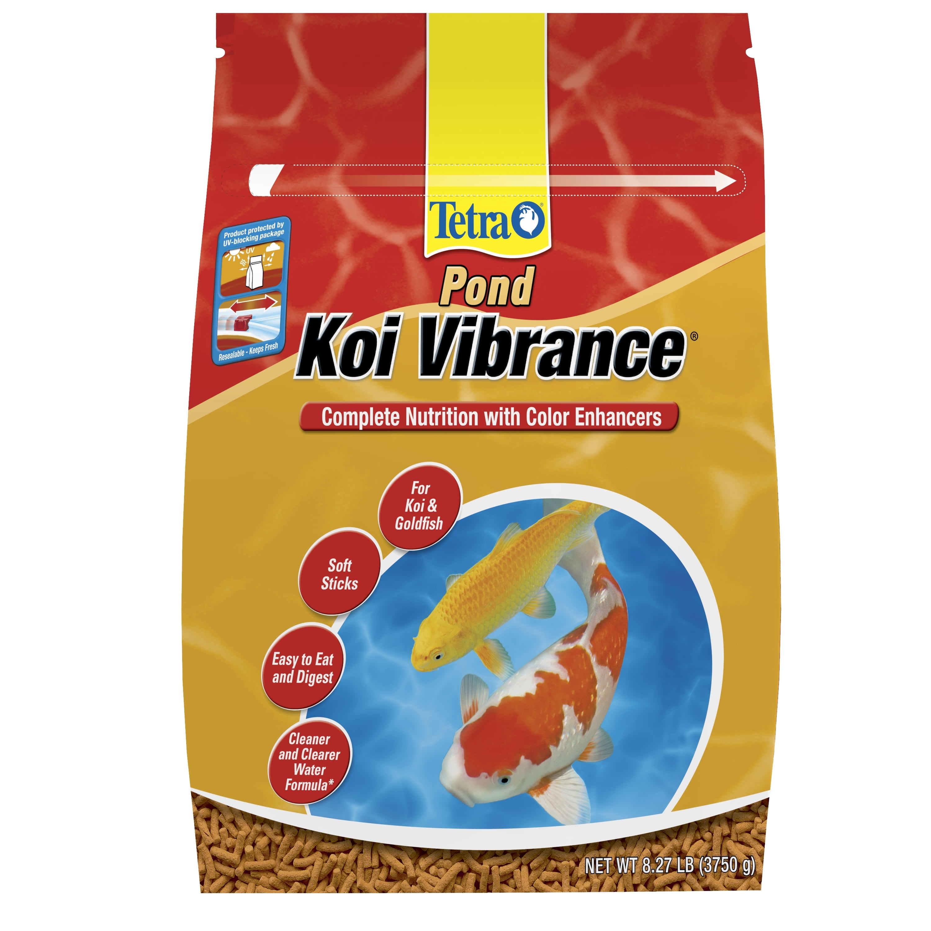 Tetra Pond Koi Vibrance Color Enhancing Floating Pond Fish Food, 8.27 ...