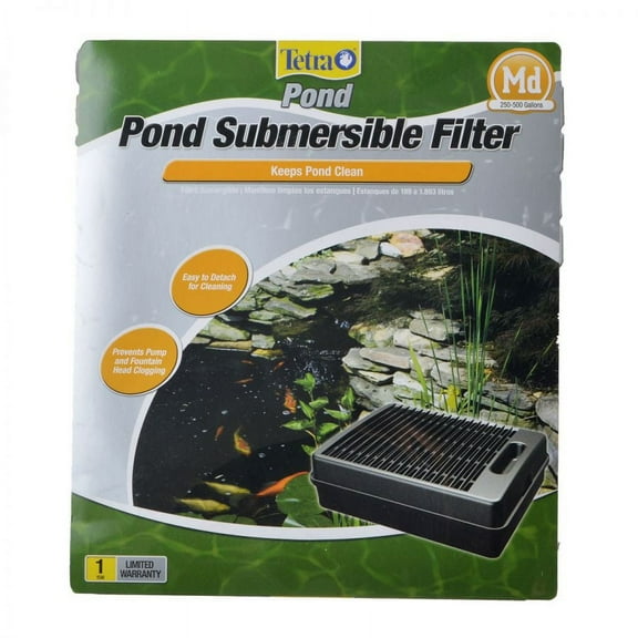 Tetra Pond Submersible Flat Box Filter for 250 To 500 Gallon Ponds, 12.44 x 10.31 x 4.66 inches