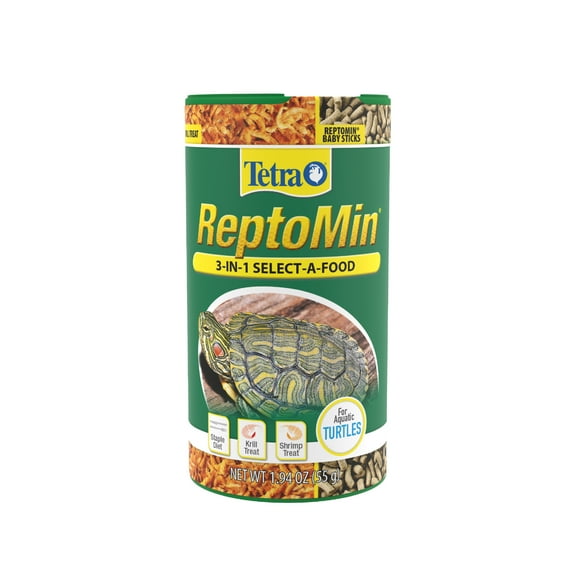 Tetra ReptoMin 3-In-1 Select-A-Food, 1.94 Ounces (55 Grams), Food And Treats Formulated For Aquatic Turtles