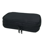 Tetra-Teknica CMC-01 Double Zipper Nylon Pencil Pouch with a Handle, Large Capacity, Color Black