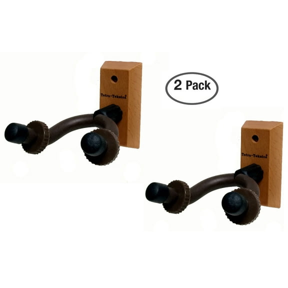 Tetra-Teknica Essentials Series EGH-01NW-2P Hardwood Home & Studio Guitar Hanger, 2 Pack