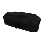 Tetra-Teknica PC-01 8 Inch Long Double Zipper Nylon Pencil Pouch, Color Black