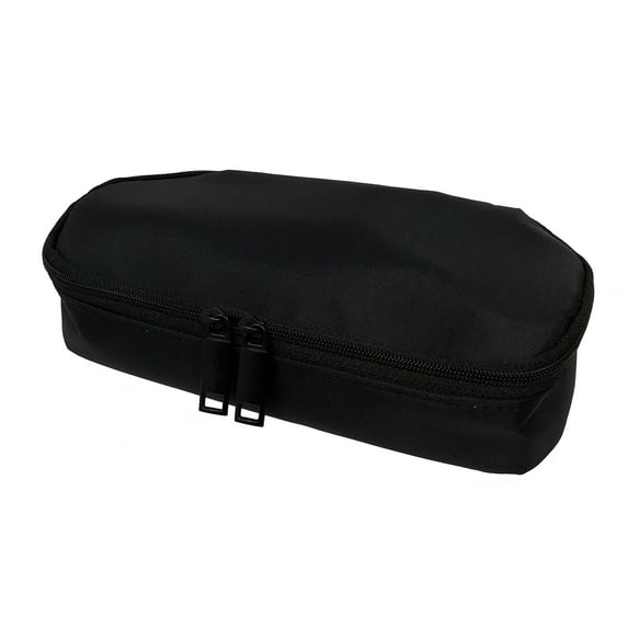 Tetra-Teknica PC-01 8 Inch Long Double Zipper Nylon Pencil Pouch, Color Black