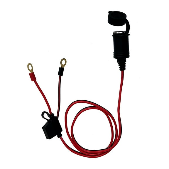 Tetra-Teknica RHF-01 3 Feet 12V Cigarette Lighter Adapter, Eyelet Terminal, 10A Fuse, Red and Black