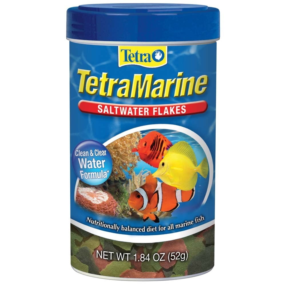 Tetra TetraMarine Saltwater Flakes 1.84 Ounces, Balanced Diet for All ...