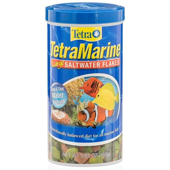 Tetra TetraMarine Saltwater Flakes 5.65 Ounces, Balanced Diet for All Marine Fish