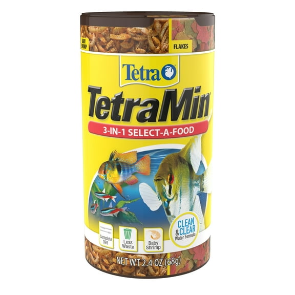 Tetra TetraMin 3 in 1 Select a Food Fish Food, 2.40 oz