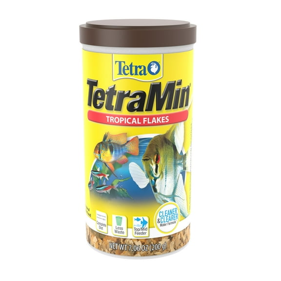 Tetra TetraMin Tropical Flakes Nutritionally Balanced Fish Food, 7.06 oz.