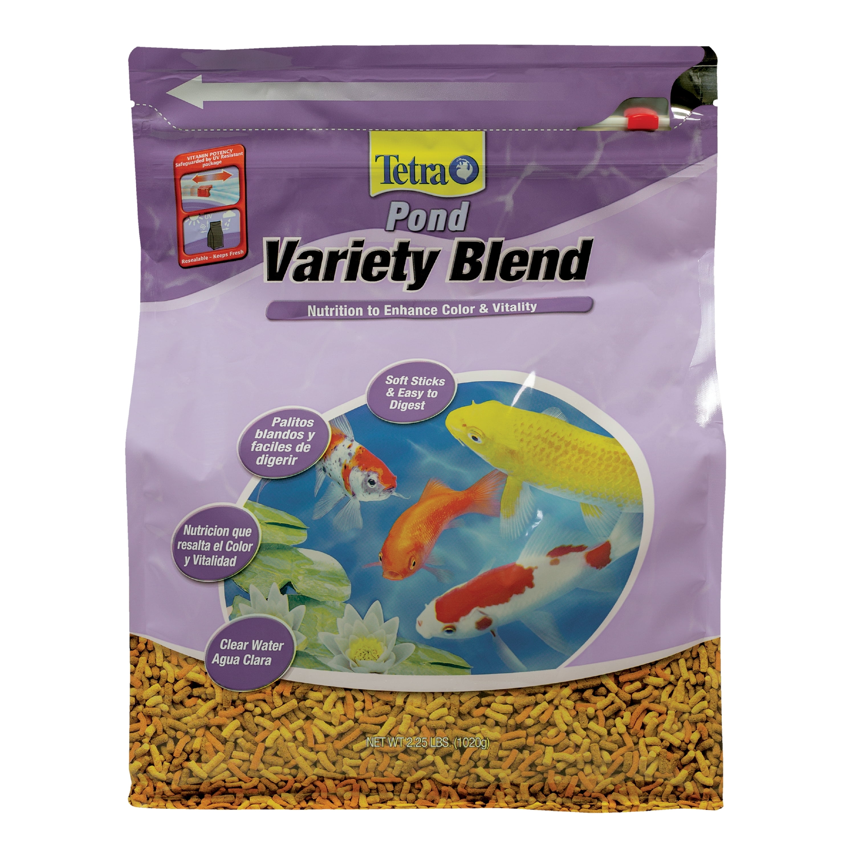 TetraPond Variety Blend, Pond Fish Food, for Goldfish and Koi Yellow 2.25  Pound (Pack of 1)