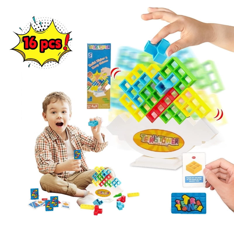 Tetra Tower Balancing Stacking Toys,Board Games for Kids & Adults ...