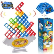 Tetra Tower Balancing Stacking Toys,Board Games for Kids & Adults Tetris Balance Game Building Blocks,Perfect for Family Games, Parties, Travel（32 Pcs）