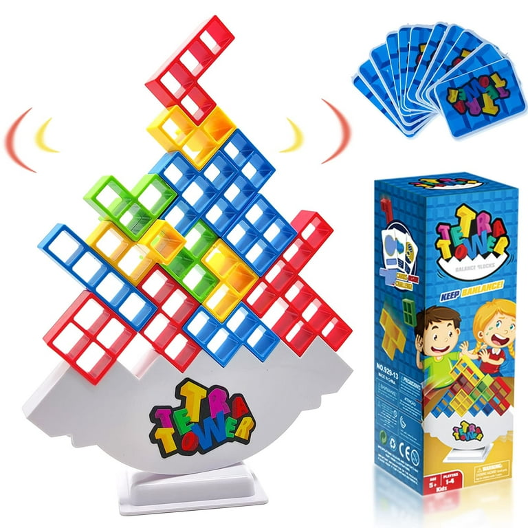 Tetra Tower Balancing Stacking Toys,Board Games for Kids & Adults,Balance  Game Building Blocks,Perfect for Family Games, Parties, Travel 