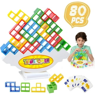 Tetra Tower Game,32 pcs Tetris Tower Balance Board Game for Kids Adults,  Brain Memory STEM Toys Games for Family Night, Parties, Travel, Christmas  Birthday Ideas Gift 