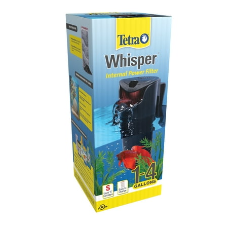 Tetra Whisper 4 Gallon Internal Power Filter, Filtration for 1 - 4 Gallon Aquariums