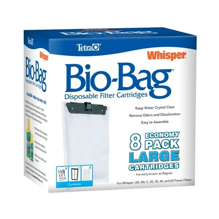 Tetra Whisper Bio-Bag Disposable Filter Cartridges 8 Count, for Aquariums, Large, Unassembled