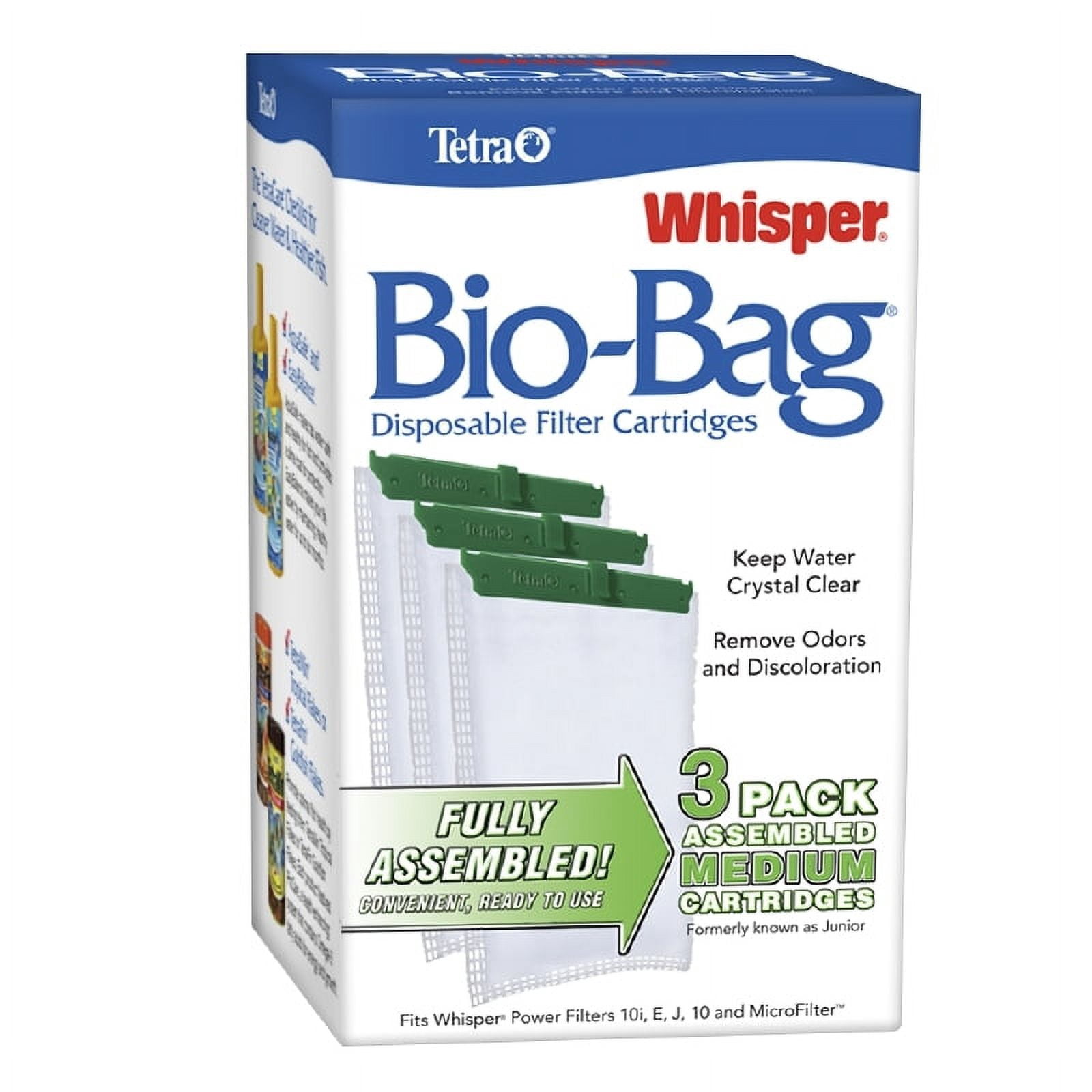 Tetra Whisper Bio-Bag Disposable Filter Cartridges for Aquariums, Medium, 3 Count