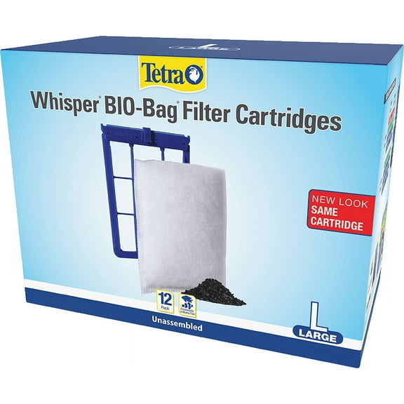 Tetra Whisper Bio-Bag Unassembled,Disposable Filter Cartridges for Aquariums, Large, 12 Count