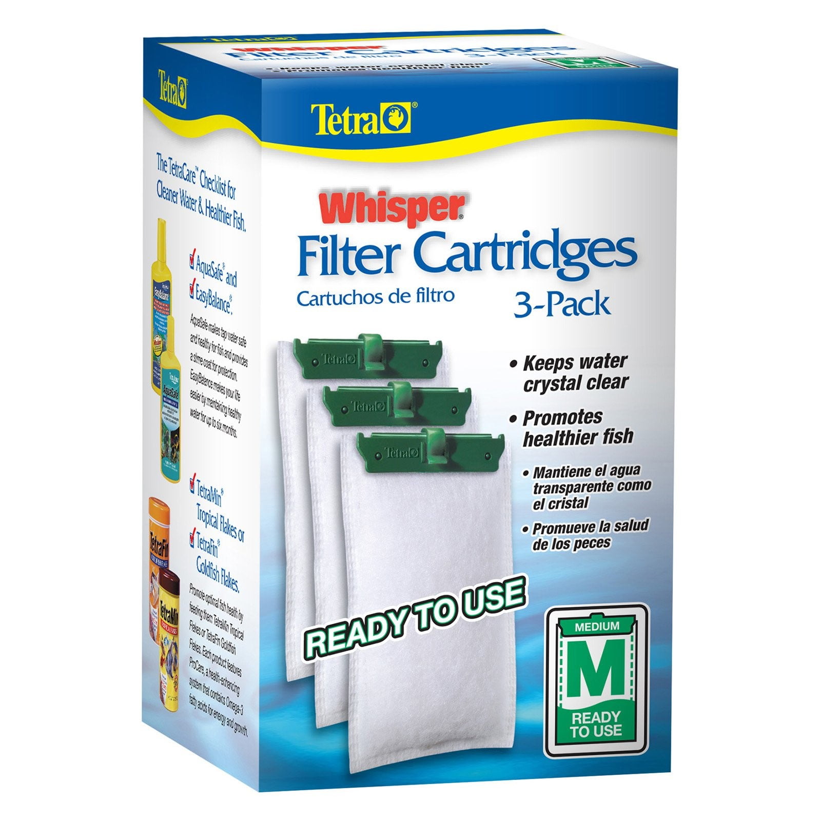 Tetra Whisper Replacement Carbon Aquarium Filter Cartridge, Medium 5-15 ...