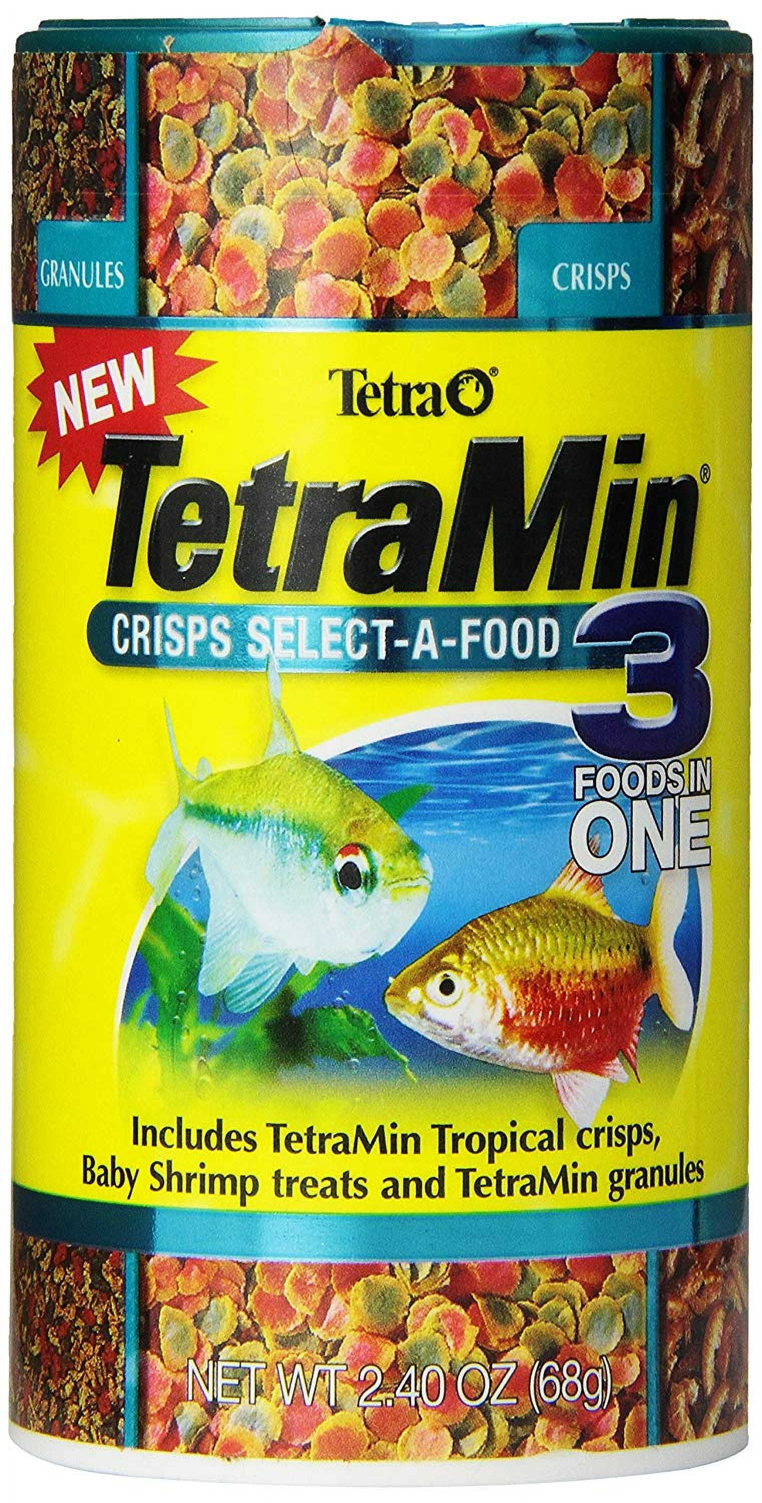 TetraMin Crisps Select-A-Food 2.4 Ounces, Fish Food, Variety Pack