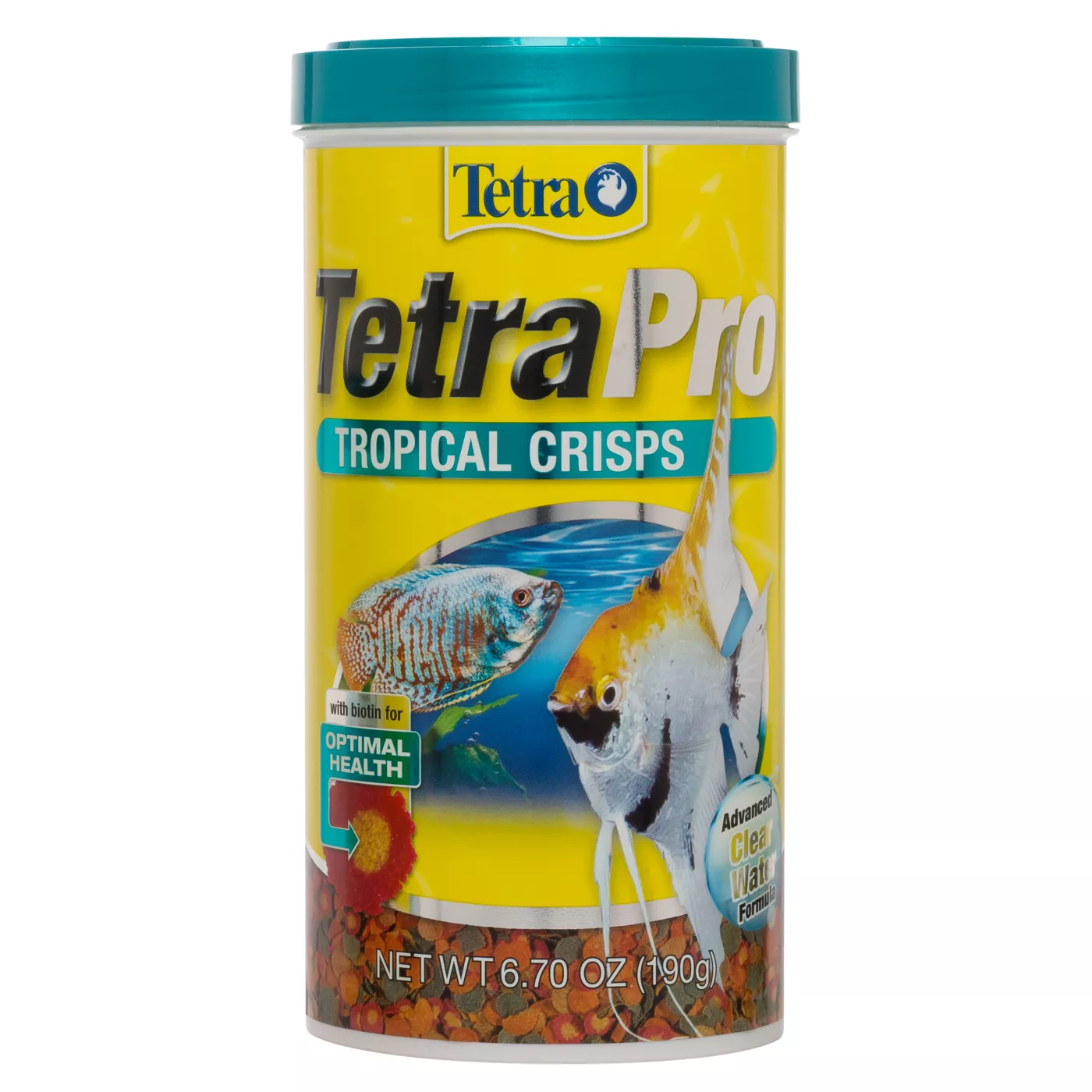 TetraPro Tropical Crisps Fish Food Flakes - Color Enhancing & Clear Water Formula, 6.7 oz