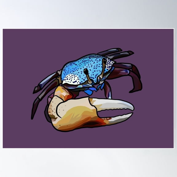 Tetragonal Fiddler Crab (Uca Tetragonon) Poster Wall Art, Modern Wall Decor For Living Room Bedroom, 8x12 UNFRAMED