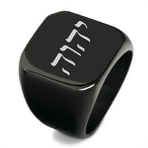 Tetragrammaton Symbol Signet Ring Men's Stainless Steel Hebrew God Name YHWH Jehovah's Witnesses Thumb Ring Israelite Jewish Jewelry for Christian, Size 9
