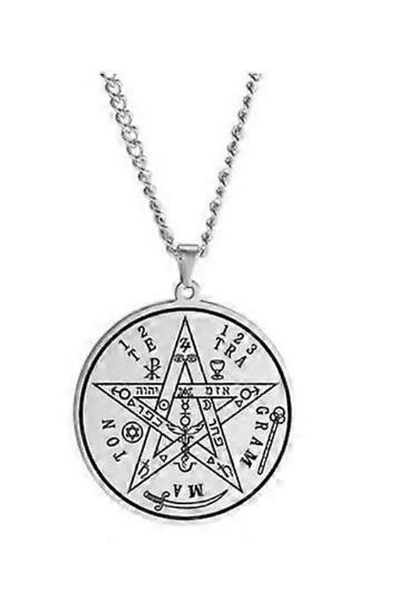 Tetragrammaton Talisman Men Stainless Steel Pendant Necklace Solomon Wiccan Pagen Pentacle Pentagram Amulet Jewelry Gift