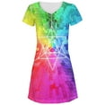 thumbnail image 1 of Tetrahedron Star Sacred Geometry All Over Juniors Beach Cover-Up Dress Multi SM, 1 of 2