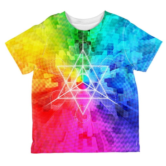 Tetrahedron Star Sacred Geometry All Over Toddler T Shirt Multi 6T