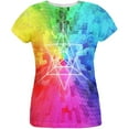 thumbnail image 1 of Tetrahedron Star Sacred Geometry All Over Womens T Shirt Multi LG, 1 of 2