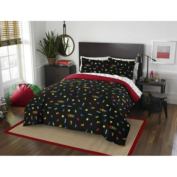 Tetris Bed in a Bag Set, Full Size, Multicolor, 100% Polyester, 7-Piece Set