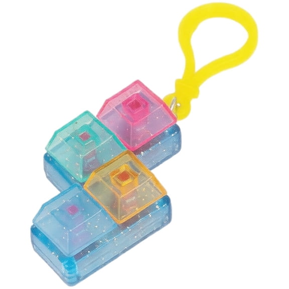 Tetris Patterned Button Clicker Fidget Toys for Adults Tactile Mechanical Switch Profile Office Desk Accessory Rebound Pressure Relief Tool 1 Pack