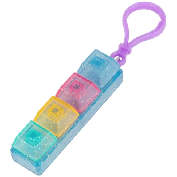 Tetris Patterned Button Clicker Fidget Toys for Adults Tactile Mechanical Switch Profile Office Desk Accessory Rebound Pressure Relief Tool 1 Pack