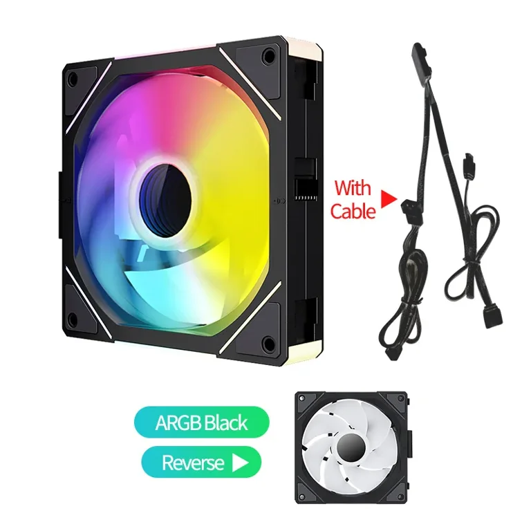希少 黒入荷！ Cycle Mirror Fan Case PC JM-1 Teucer ARGB PWM 12v/4Pin 120mm PC用ファン・クーラー