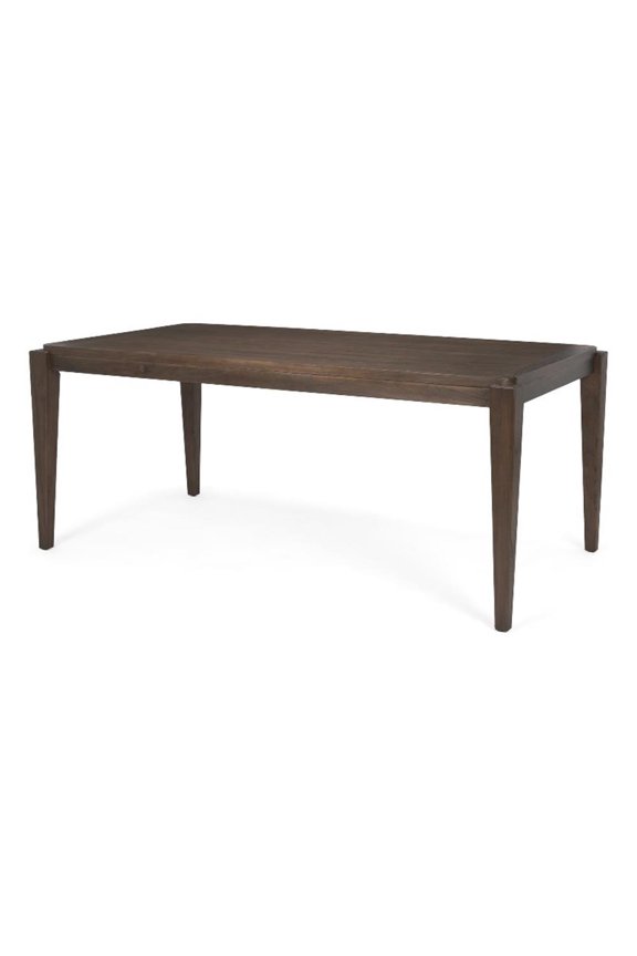 Teva Dark Brown Wood Rectangular 72" Dining Table