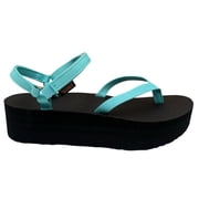 Teva Flatform Womens Slim Platform Thong Sandals Size 7 Bright Teal/Black