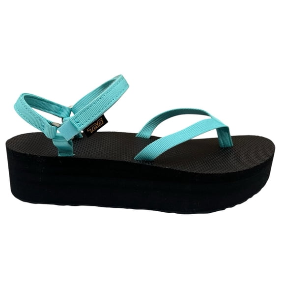 Teva Flatform Womens Slim Platform Thong Sandals Size 7 Bright Teal/Black