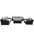 thumbnail image 1 of Teva Furniture Monterey Wicker / Rattan Seating Set with Cushion in Brown/Beige, 1 of 3