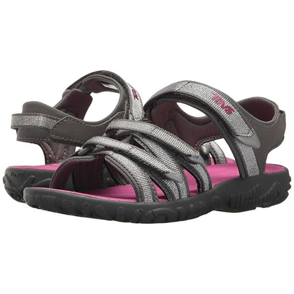 Teva  Girls Toddler Tirra Fabric Buckle, Silver/ Magenta,  Size Toddler 9.0