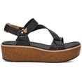 thumbnail image 1 of Teva Madera Sandal Women's 7.5 Black Leather Comfort Open Toe Wedge Heel FZP478, 1 of 6