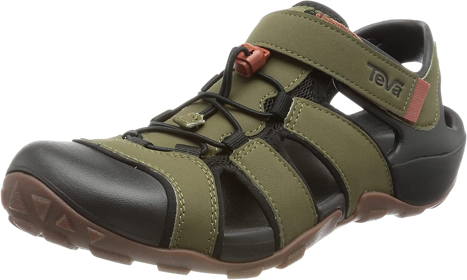 Teva Men's Open Toe Sandals, Flooded Dark Olive, 8 